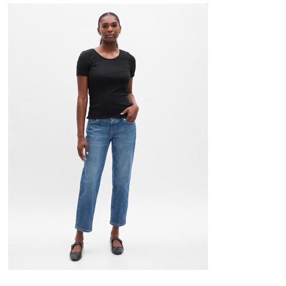 GAP Maternity Full Panel Girlfriend Jeans - medium wash - 28S - Picture 2 of 10